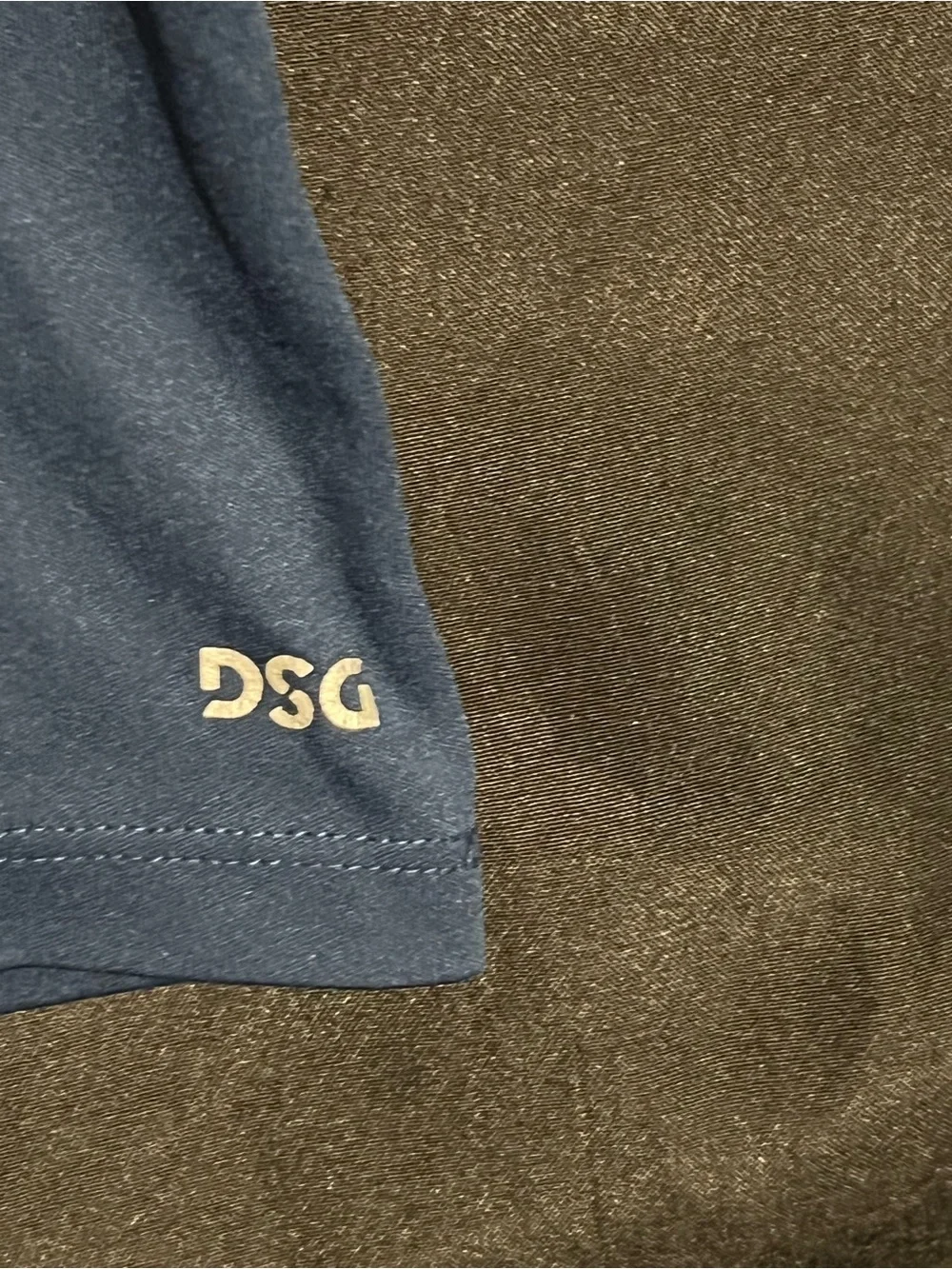 DSG Navy Tee with Red Trim and Gold Logo